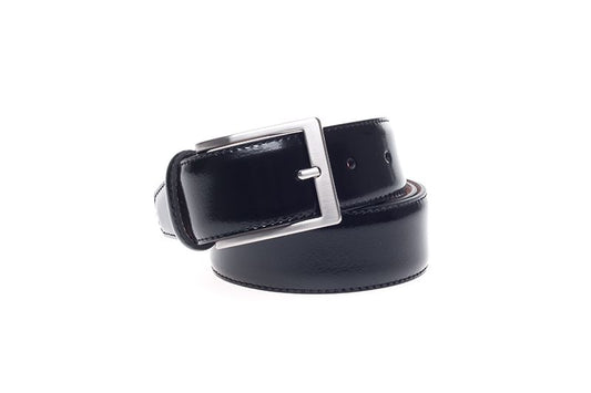 John White 35mm Belt Black Polished Calf