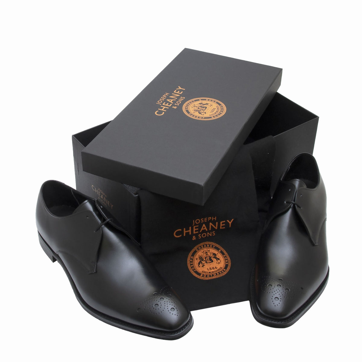 Joseph Cheaney Hardy Derby Shoes Black