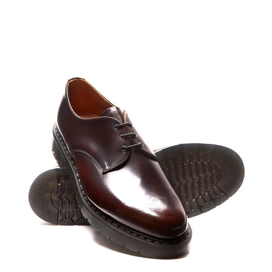 Solovair Rub Off 3 Eyelet Gibson Shoe Burgundy