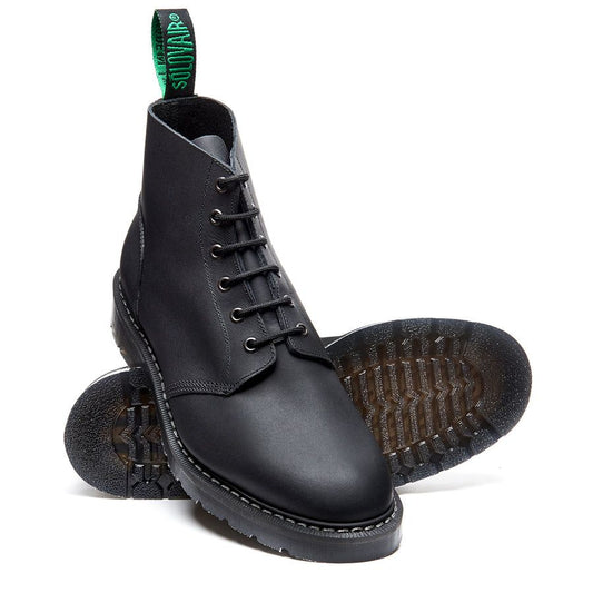 Solovair Greasy 6 Eye Astronaut Boot Black