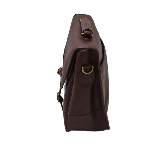 Barbour Leather Briefcase Dark Brown