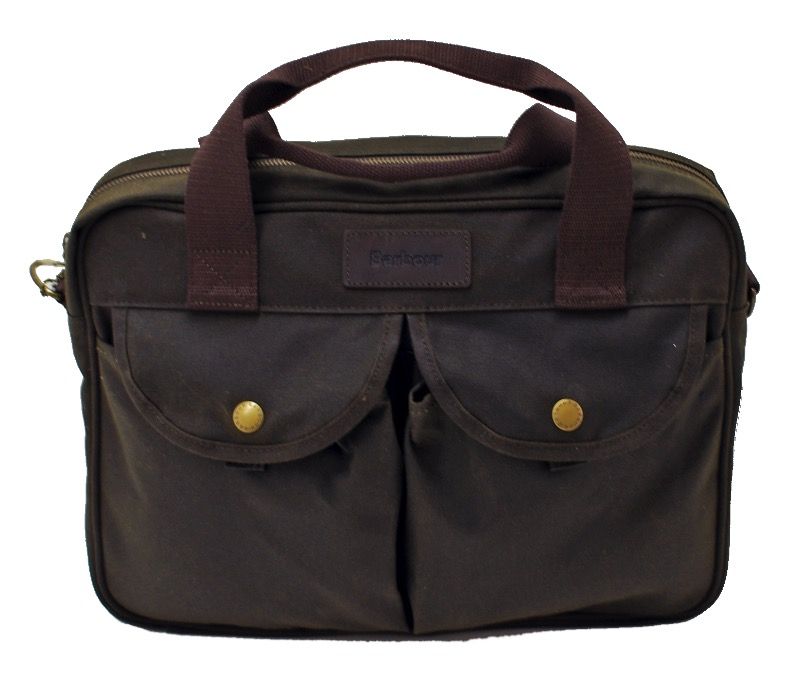 Barbour Waxed Longthorpe Laptop Bag Olive