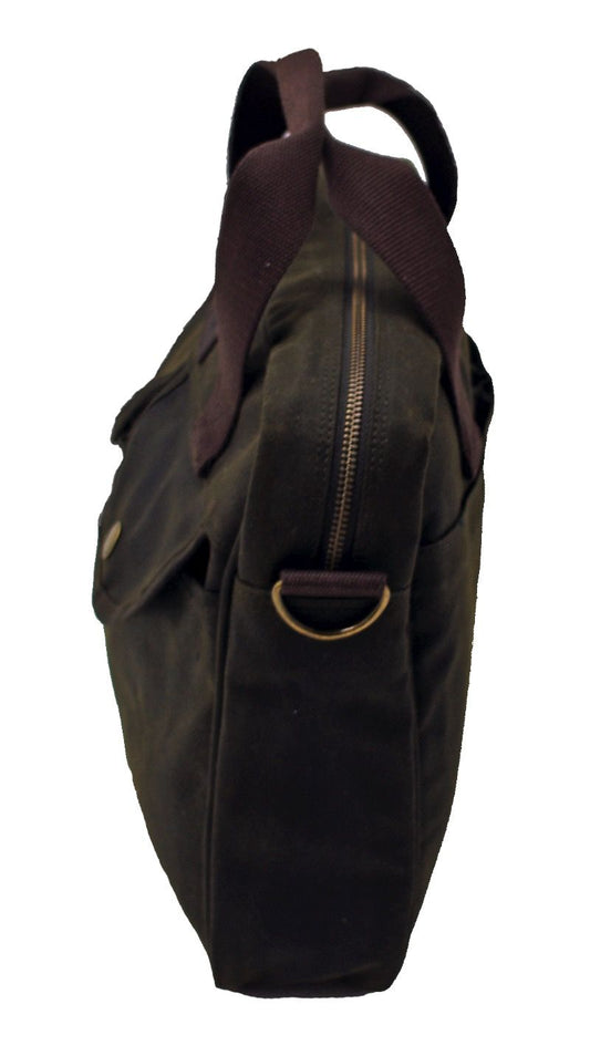 Barbour Waxed Longthorpe Laptop Bag Olive