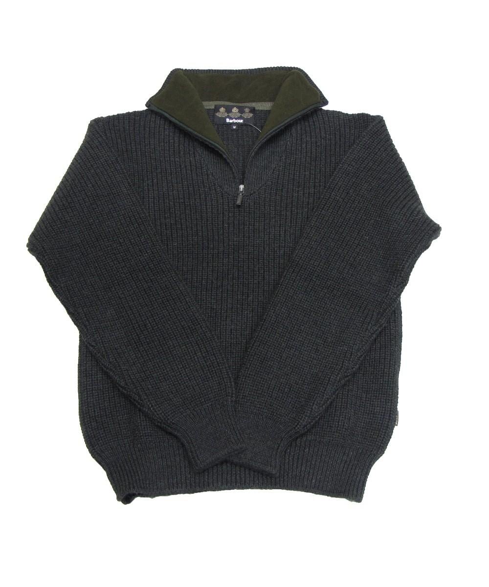 Barbour Tyne Zip Neck Sweater Olive