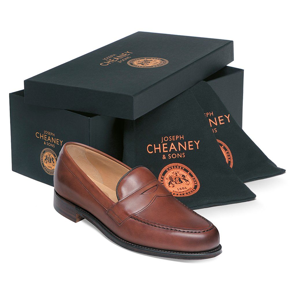 Joseph Cheaney Hudson Penny Loafer Conker Calf Leather