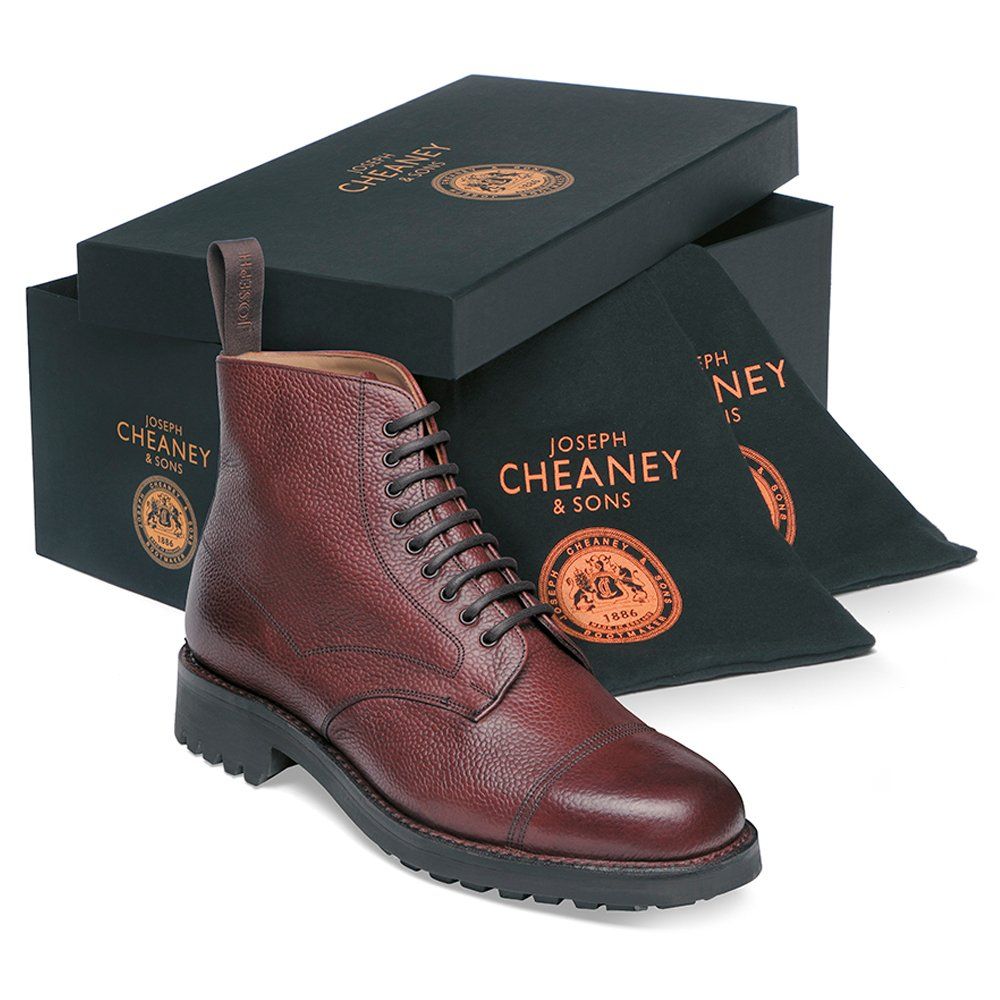 Joseph Cheaney Pennine II R Country Derby Boot Burgundy Grain Leather