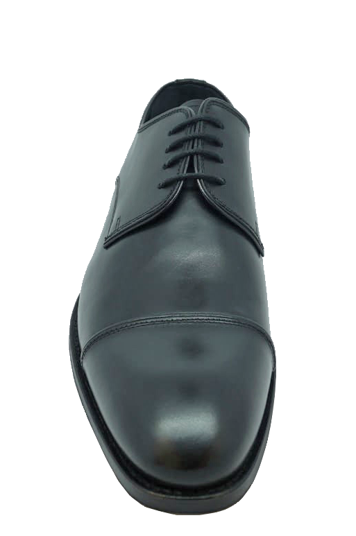 John White Finsbury Capped Derby Black Calf