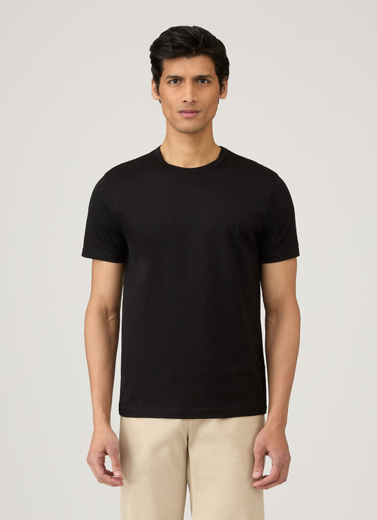 Sunspel Men's Classic Crew Neck T-Shirt in Black