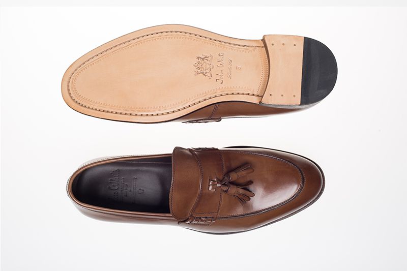 John White Charles Tassel Loafers Tan