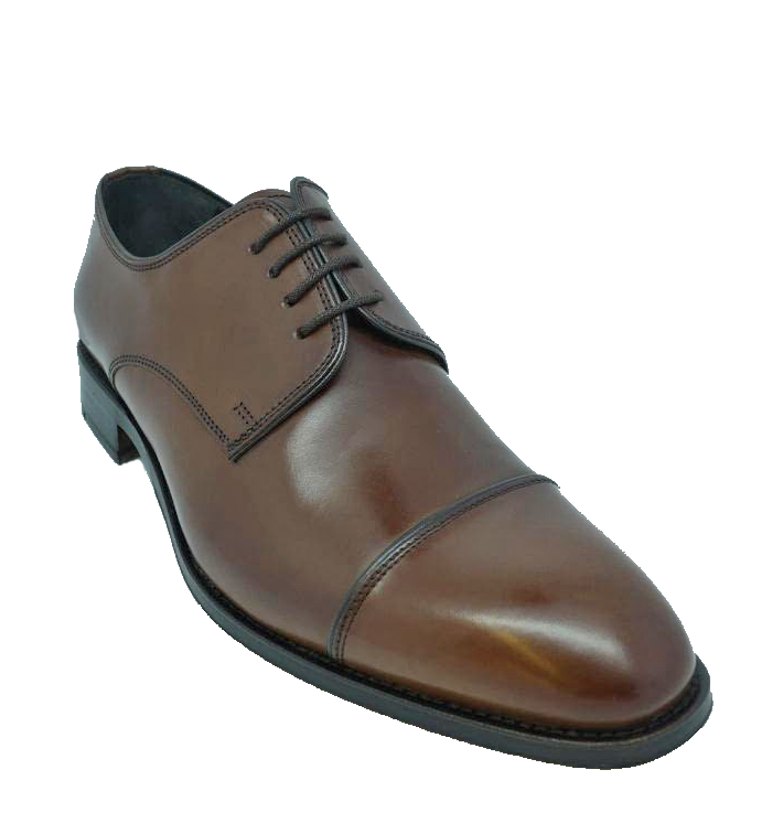 John White Finsbury Capped Lace Up Shoe in Brown Calf