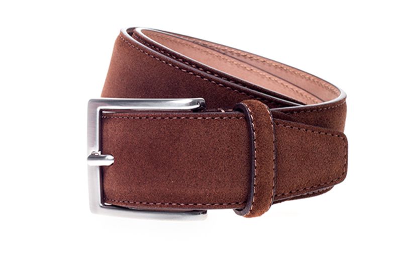John White 35mm Belt Cognac Suede