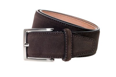 John White 35mm Belt Brown Suede