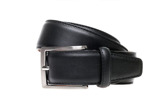 John White 35mm Belt Dress Tumbled Black Calf