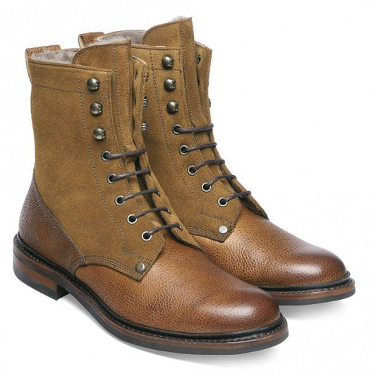 Cheaney Scott Fur Lined Maracca Suede Country Derby Boot Almond Grain