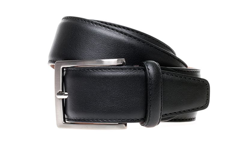 John White 35mm Belt Dress Tumbled Black Calf