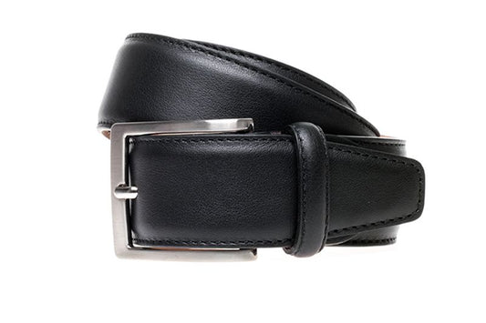 John White 35mm Belt Dress Tumbled Black Calf