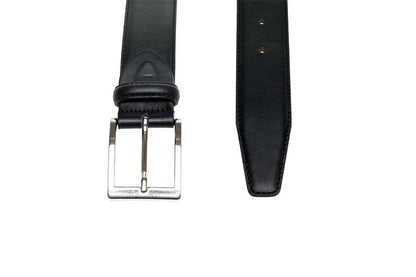 John White 35mm Belt Dress Tumbled Black Calf