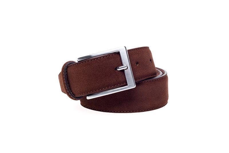 John White 35mm Belt Cognac Suede