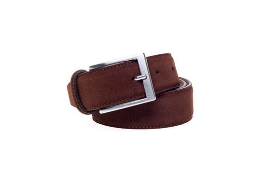 John White 35mm Belt Cognac Suede