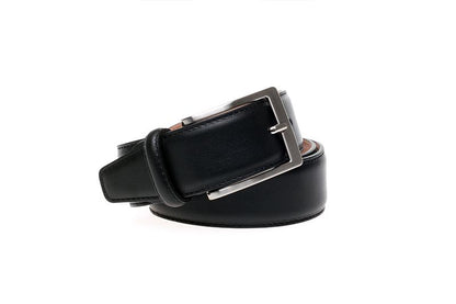 John White 35mm Belt Dress Tumbled Black Calf