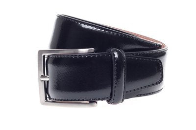 John White 35mm Belt Black Polished Calf