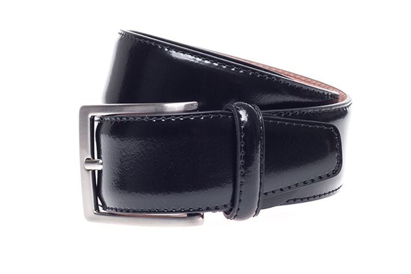 John White 35mm Belt Black Polished Calf