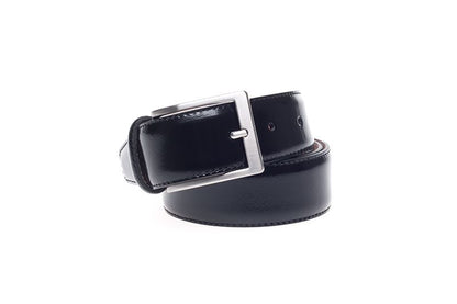 John White 35mm Belt Black Polished Calf