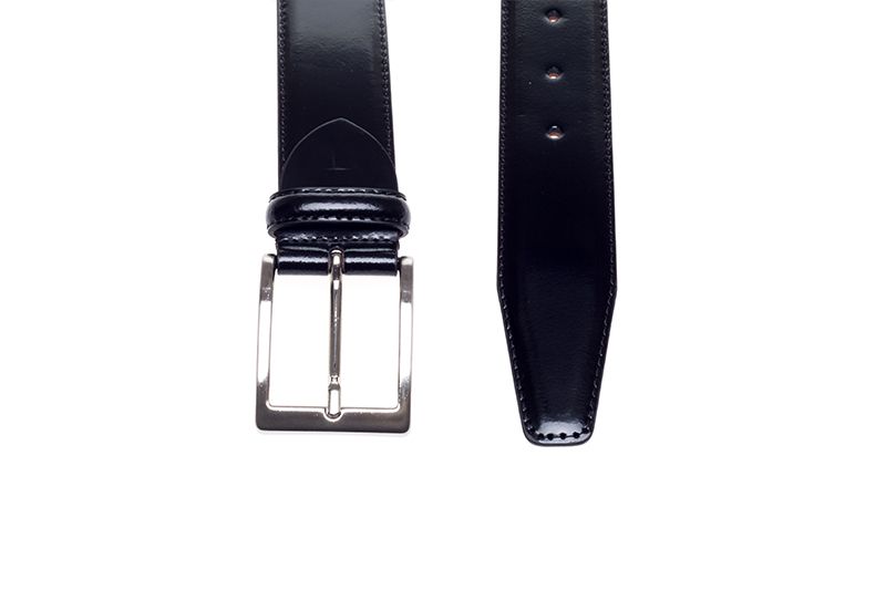 John White 35mm Belt Black Polished Calf