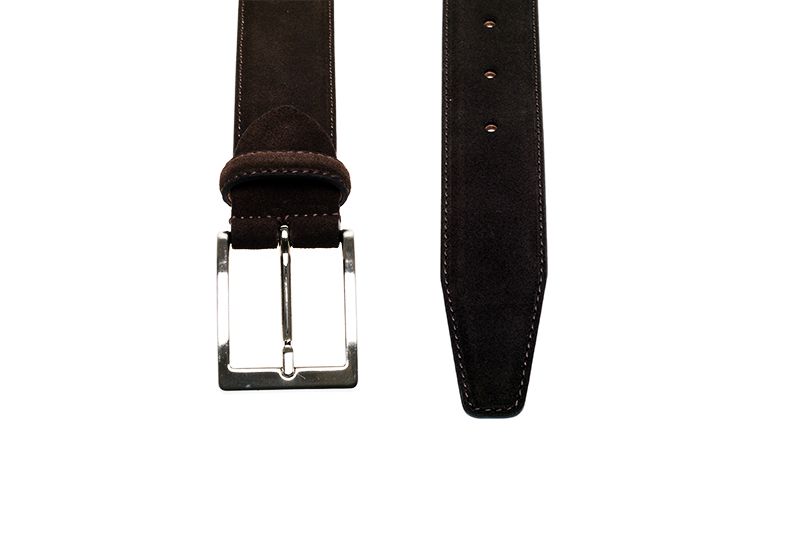 John White 35mm Belt Brown Suede