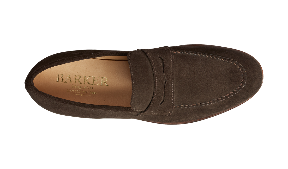Barker Ledley Loafer Bitter Choc Suede