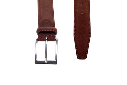 John White 35mm Belt Cognac Suede