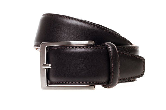 John White 35mm Belt Brown Dress Tumbled Calf