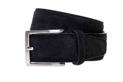 John White 35mm Belt Black Suede
