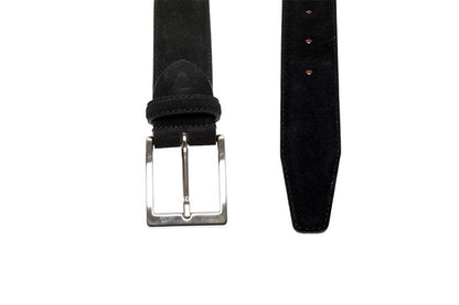 John White 35mm Belt Black Suede