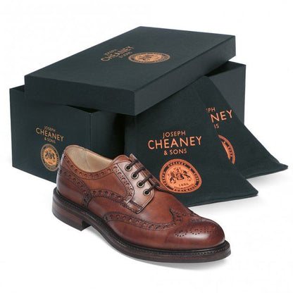 Cheaney Avon R Wingcap Country Brogue Dark Leaf Calf Leather