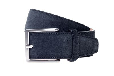 John White 35mm Belt Navy Dress Suede