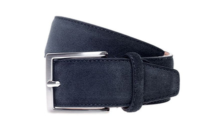 John White 35mm Belt Navy Dress Suede