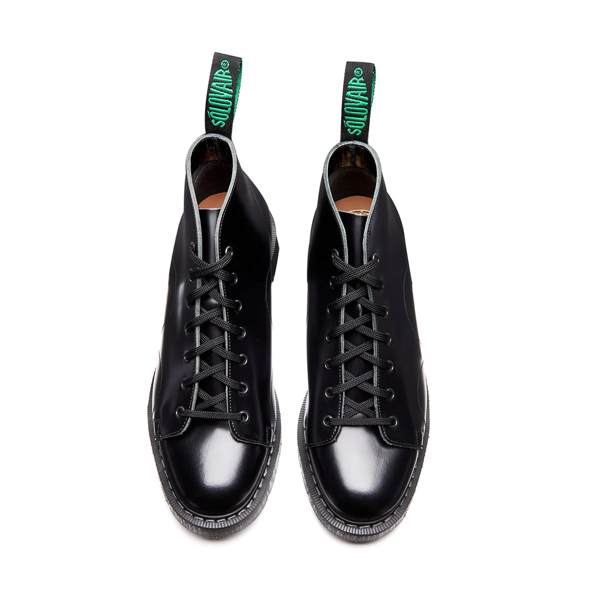 Solovair Hi Shine Monkey Boot Black