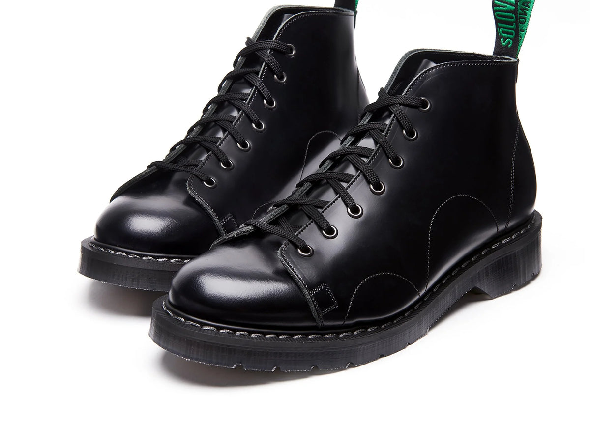 Solovair Hi Shine Monkey Boot Black