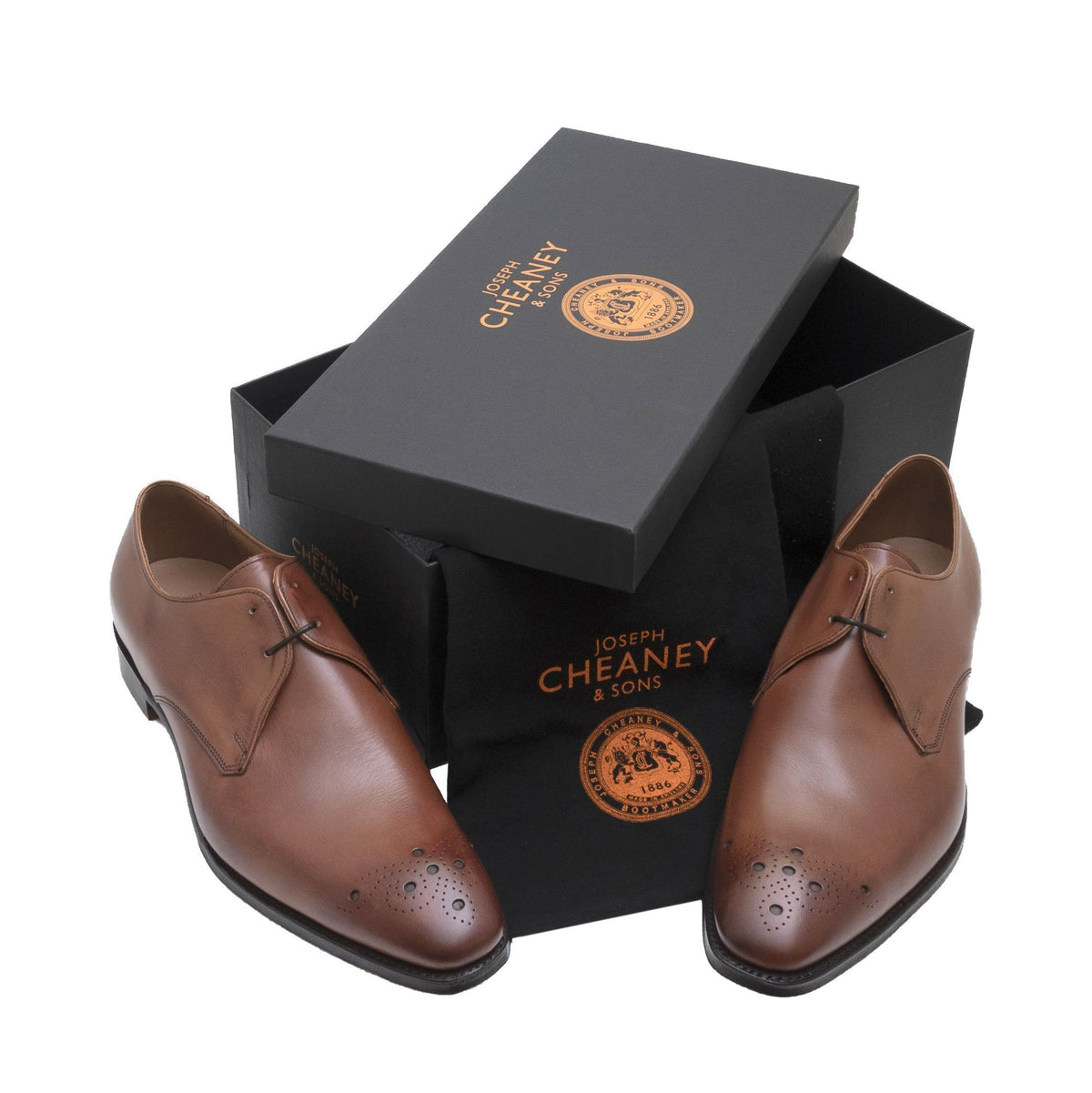 Joseph Cheaney Hardy Derby Shoes Brandy