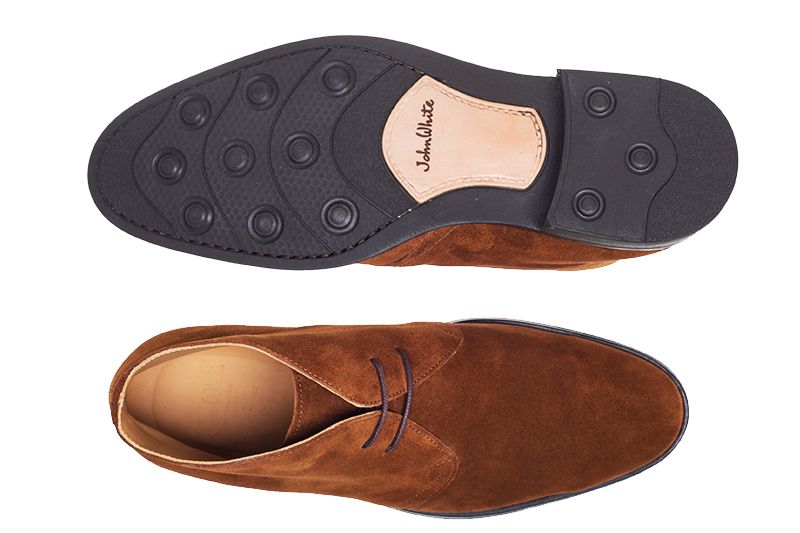 John White Augusta Chukka Boots Cognac Suede