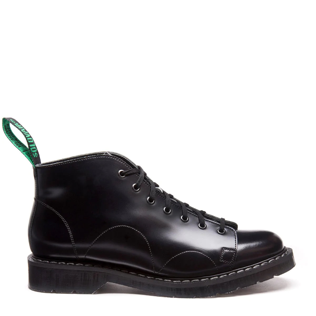 Solovair Hi Shine Monkey Boot Black