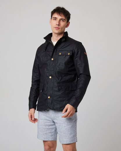 Peregrine Bexley Waxed Jacket in Black