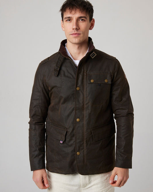 Peregrine Bexley Waxed Jacket in Brown