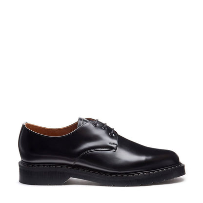 Solovair Hi Shine 3 Eyelet Gibson Shoe Black