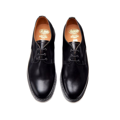 Solovair Hi Shine 3 Eyelet Gibson Shoe Black