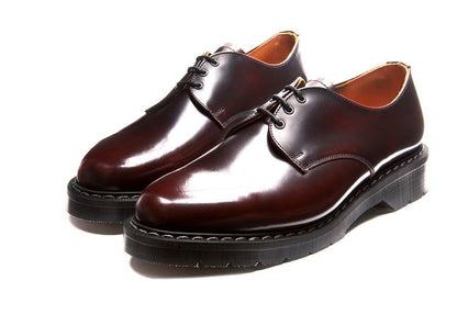 Solovair Rub Off 3 Eyelet Gibson Shoe Burgundy