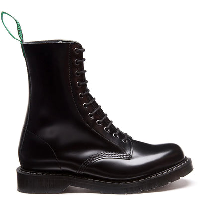Solovair Hi Shine 11 Eye Derby Boot Black