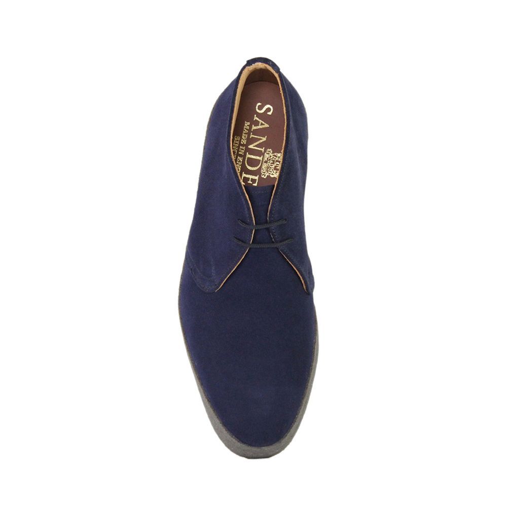 Sanders Hi Top Chukka Boot Navy Suede