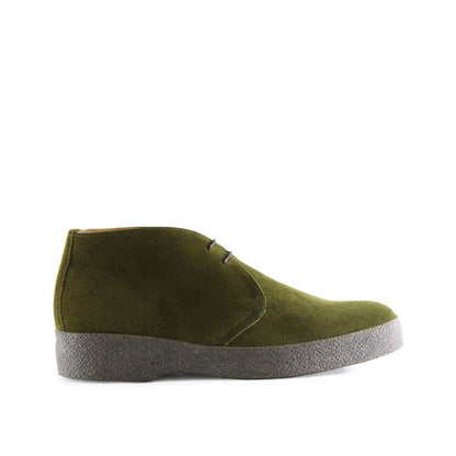 Sanders Hi Top Chukka Boot Moss Green Suede